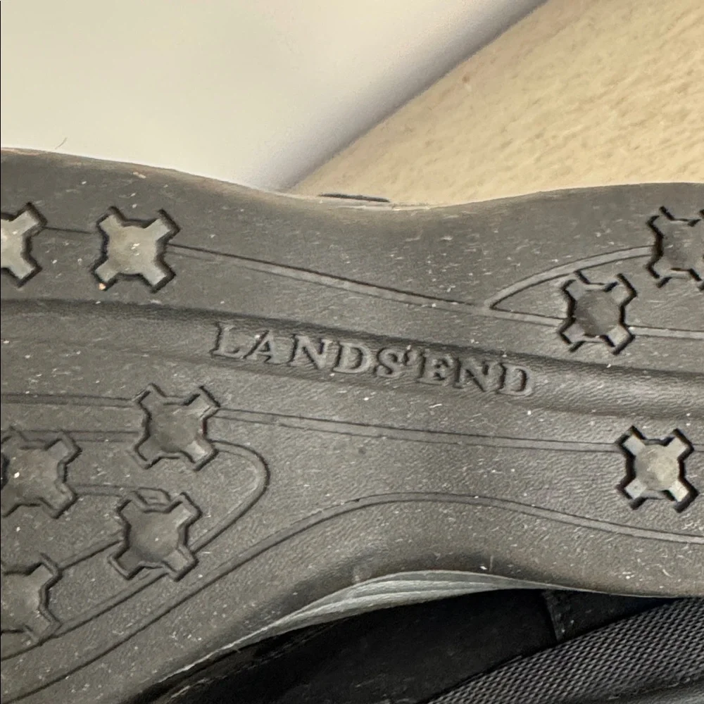 Lands' End Black Quilted Winter Boots Size 8.5B